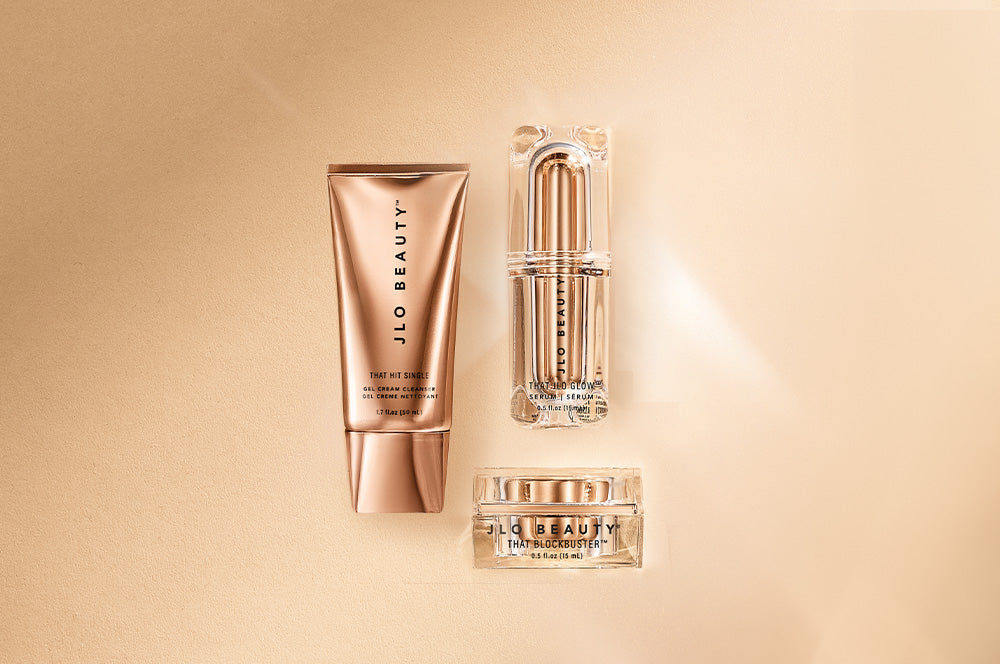new skincare minis: gel face wash, moisturizer spf 30, glowing serum