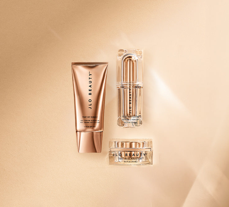 new skincare minis: gel face wash, moisturizer spf 30, glowing serum