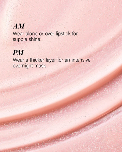 AM wear as lip gloss alone or over lipstick for shine PM wear thicker layer for overnight lip mask