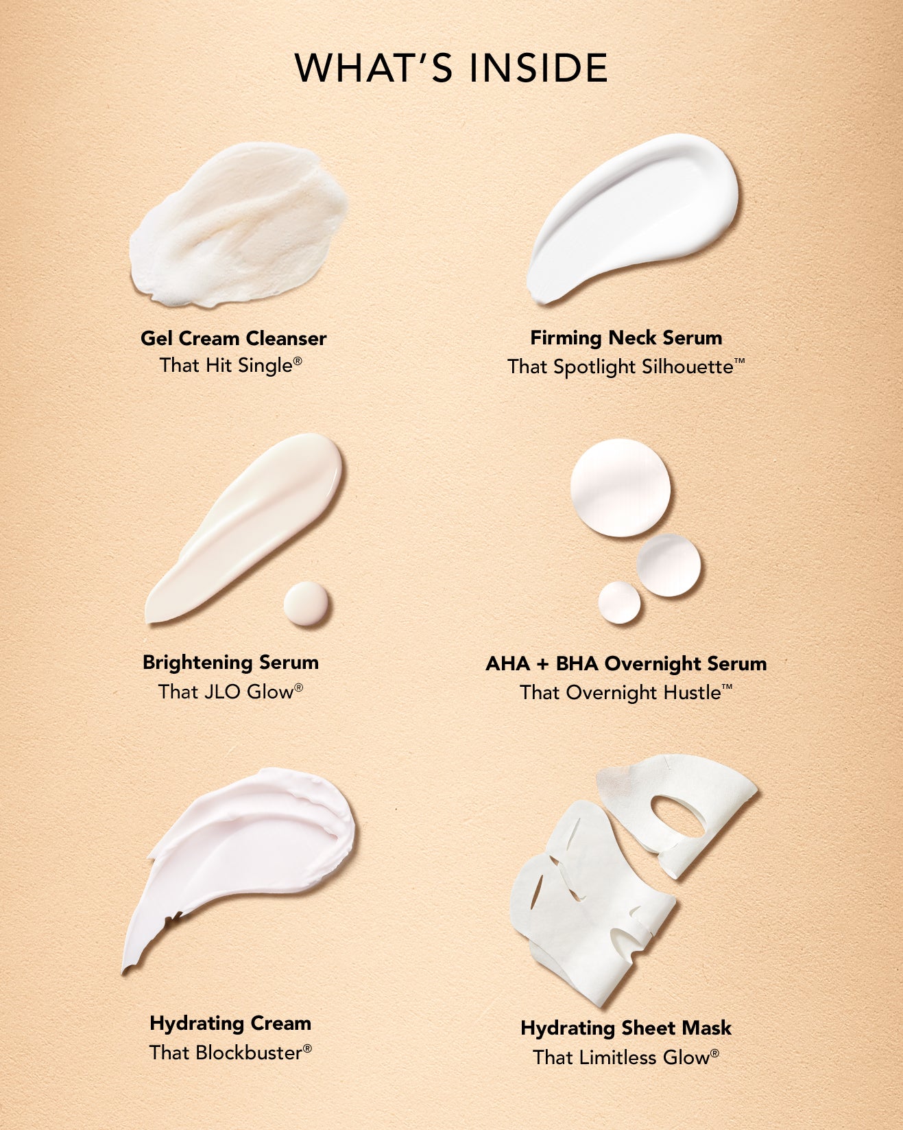 skincare formula swatches for fresh flawless skincare kit